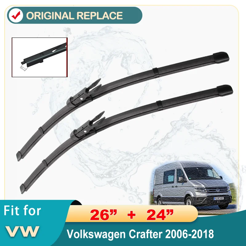 

Wiper Front Wiper Blades For Mercedes-Benz Sprinter For VW Crafter 2007-2018 2008 2009 Windshield Windscreen Front Window 26"24"