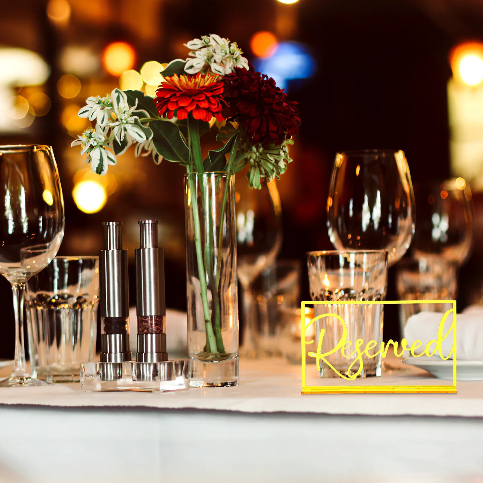 

6Pcs Reserved Signs Acrylic Wedding Table Seat Marks Elegant Acrylic Reserved Table Cards for Events Weddings Place Cards Holder