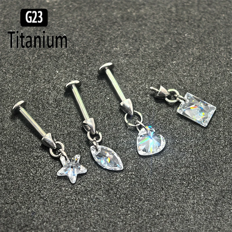 G23チタン製ピアス バーチカルインターナルスレッドスタッド - Body Jewelry Vertical Labret のレビューと価格