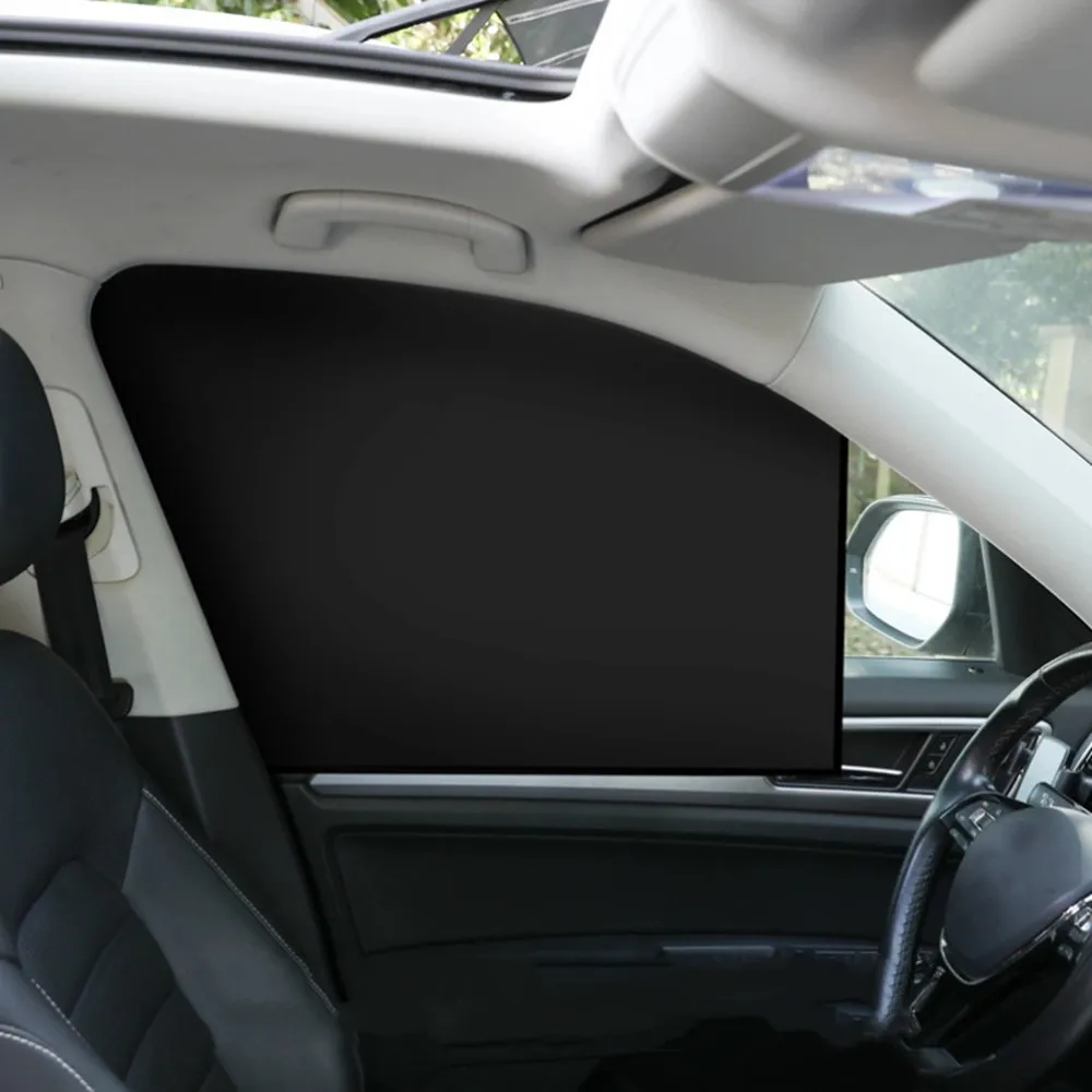 Car Sunshade Summer Sun Protection Strong Magnetic Suction Full Shading Curtain Opaque Black​