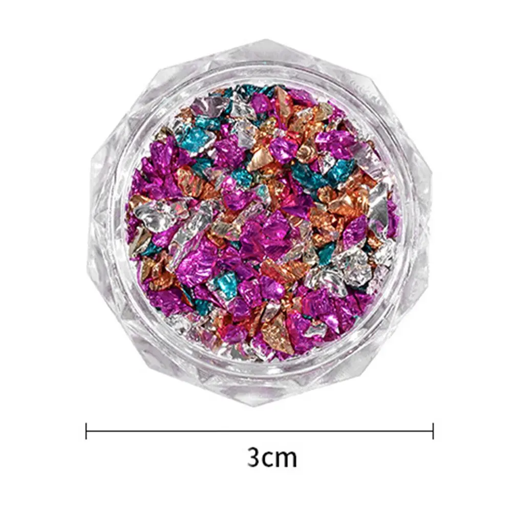 1 vaso irregolare alla moda fai da te Design colorato Nail Art decorazione pietra schiacciata strass per unghie ghiaia Charms per unghie