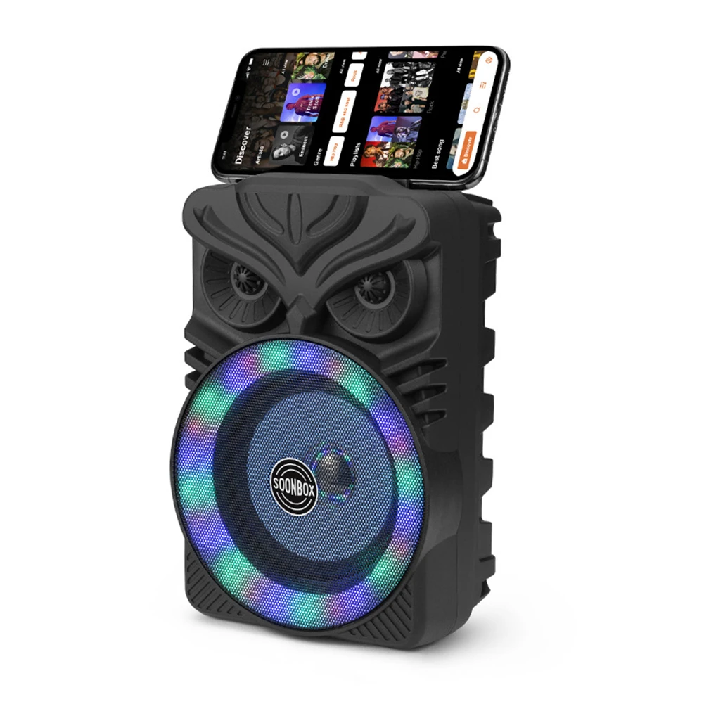 

Портативная Hi-Fi колонка с Bluetooth, FM-радио, AUX, RGB-подсветкой, 1200 мАч, для улицы