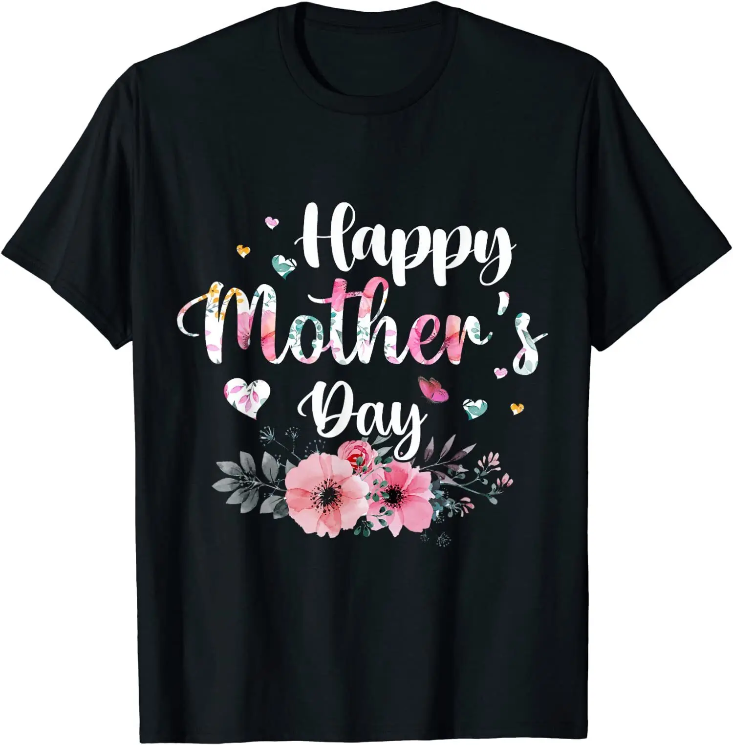 Happy Mother's Day 2024 Cute Floral for Women Mom Unisex T-Shirt