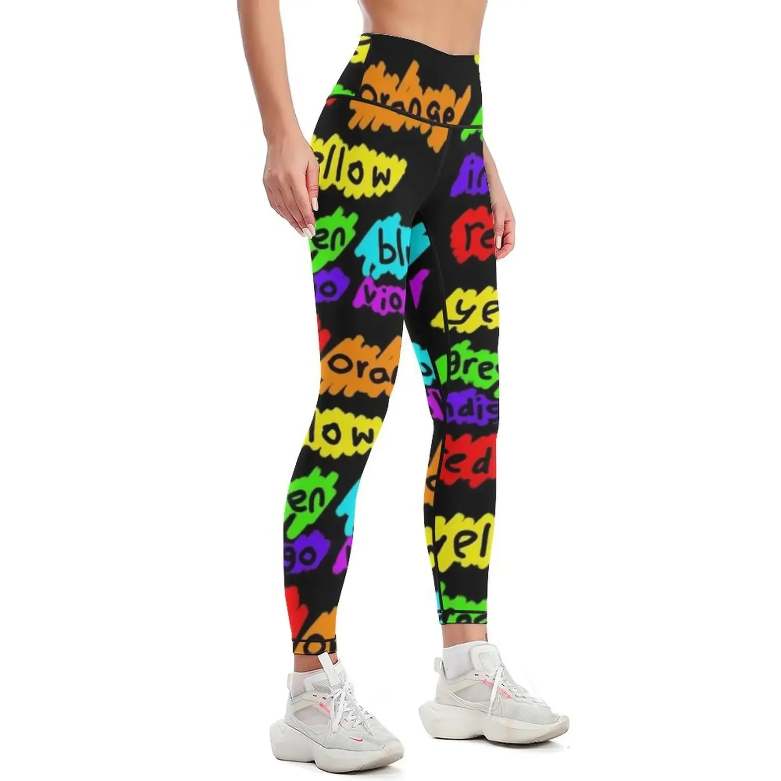 Rainbow colour words Leggings gym's sportswear gym womans Clothing fitness Women's pants Womens Leggings