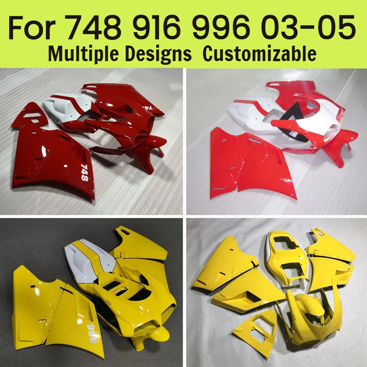 

Комплект обтекателей для мотоциклов DUCATI 748 916 2003-2005 и 996 2003-2005, полный комплект, литье под давлением, запчасти для вторичного рынка