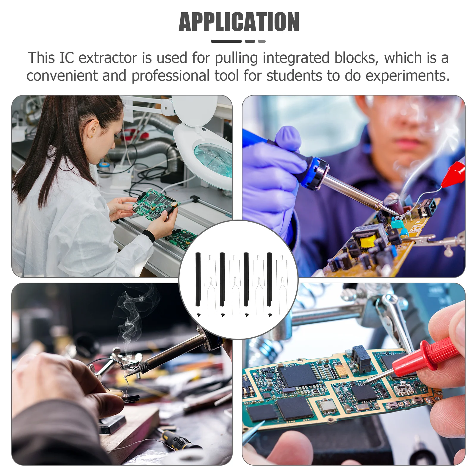 

4Pcs Ic Chip Up Tools Professional Electronic Component Grabber Non-Slip Handle Precision Extractor Tool for Chip Repair