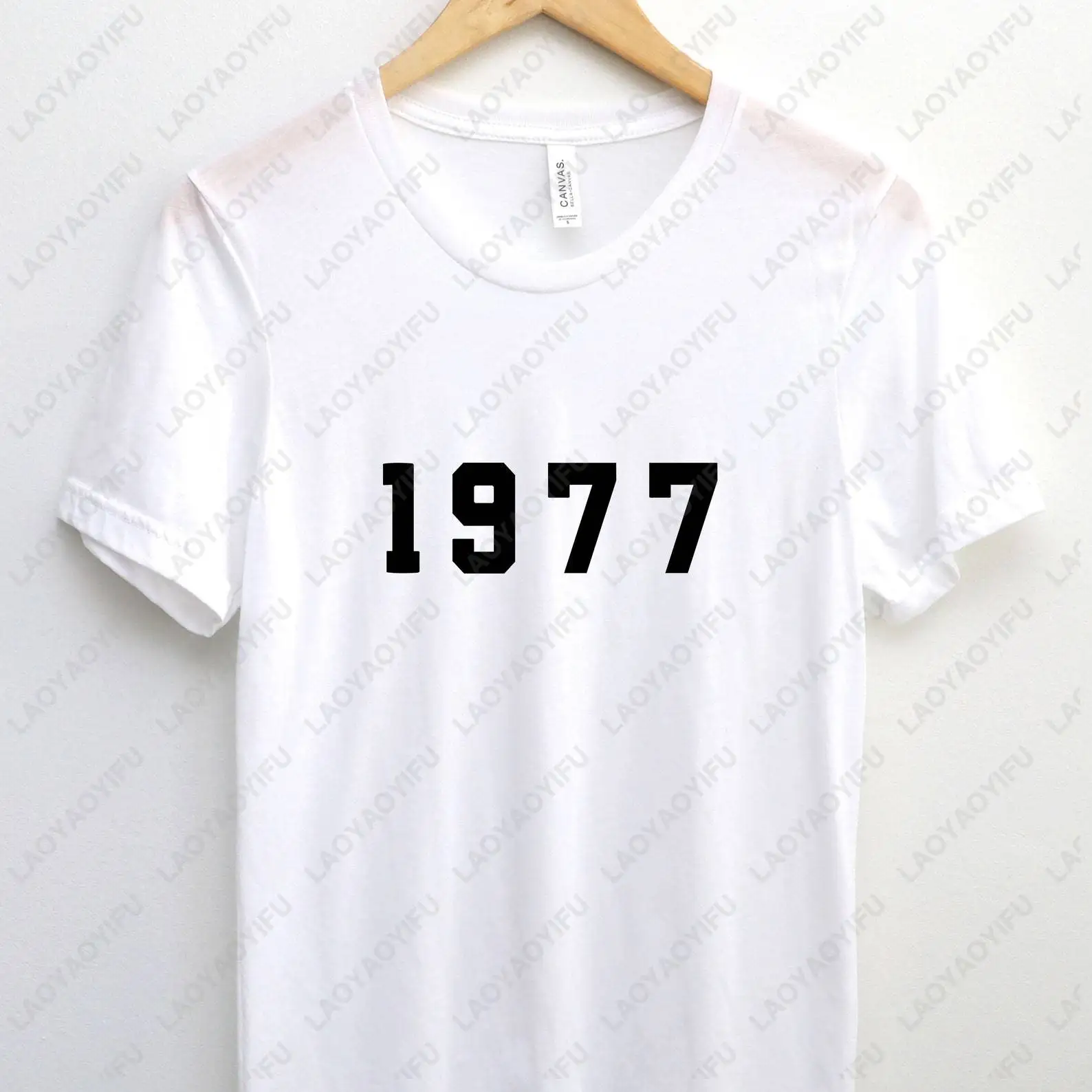 Vintage Minimalism Style 1977 Birthday Gift T Shirt Casual Fashion Loose Harajuku Hip Hop Punk Man T-shirt Cotton Summer Tees