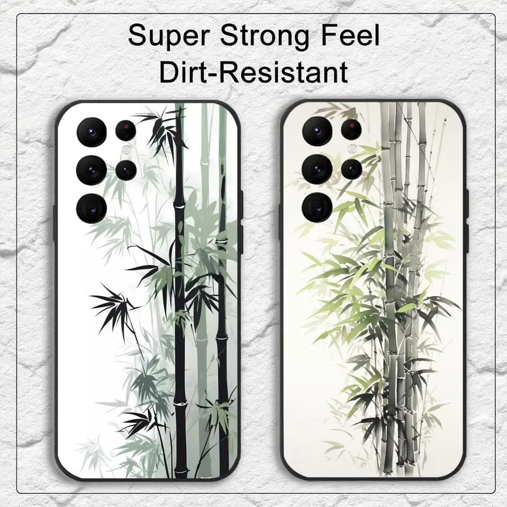 Bamboo Hot Phone Case For Samsung S Series S20 S21 S22 S23 S24 FE Plus Ultra TPU Soft To Skin-friendly Case
