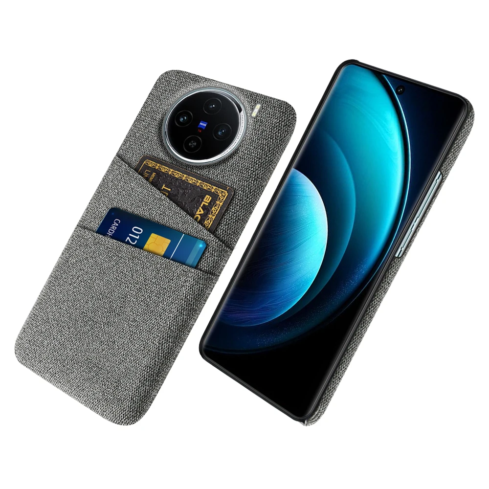 For Vivo X100 Funda Luxury Fabric Dual Card Cover For VIVO X100 5G Business Case For vivo X100 6.78