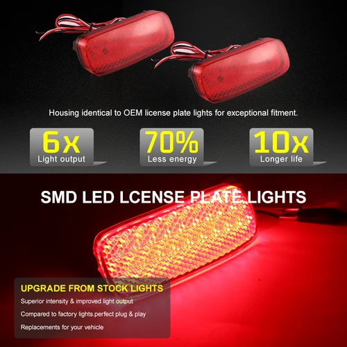 Imagen 2 del producto 2X luz LED roja reflectora de parachoques trasero 6340E6,6340E7 para Citroen C1 C5 para Peugeot 107 206 607 Expert para Fiat Scudo 2007-up