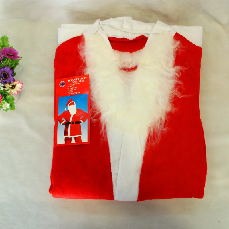 Christmas clothes Christmas men\'s clothes Santa Claus dress up Christmas suit 5-piece set