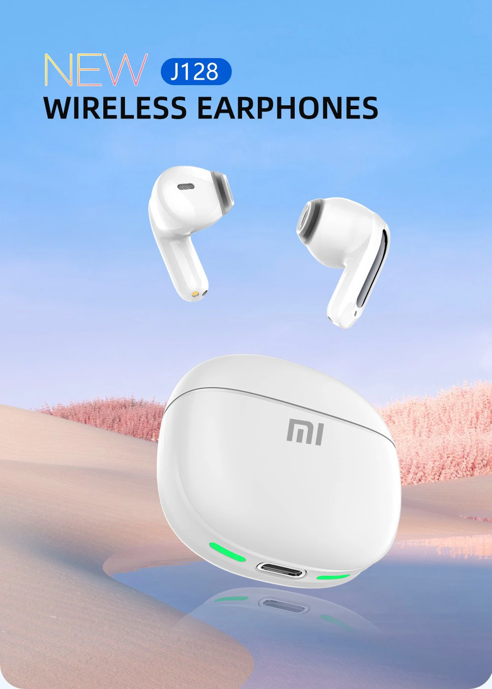 Xiaomi J128 Wireless Bluetooth Earphones Headphones Outdoor Sport Headset 5.3 With Charging Bin Touch Control Earbuds For Muisc