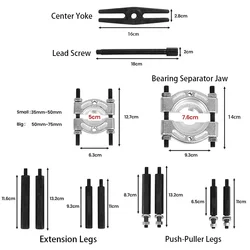 Bearing Puller 12-Piece,VIKTEC Gear Puller Set, Wheel Bearing Removal Tool,VT01003