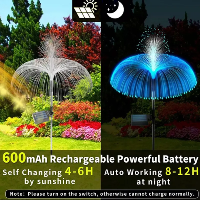 أضواء حديقة LED قنديل البحر الديكور الطاقة الشمسية مقاوم للماء في الهواء الطلق مسار مصباح للطاقة الشمسية الجنية فناء فيلا ساحة ديكور #3