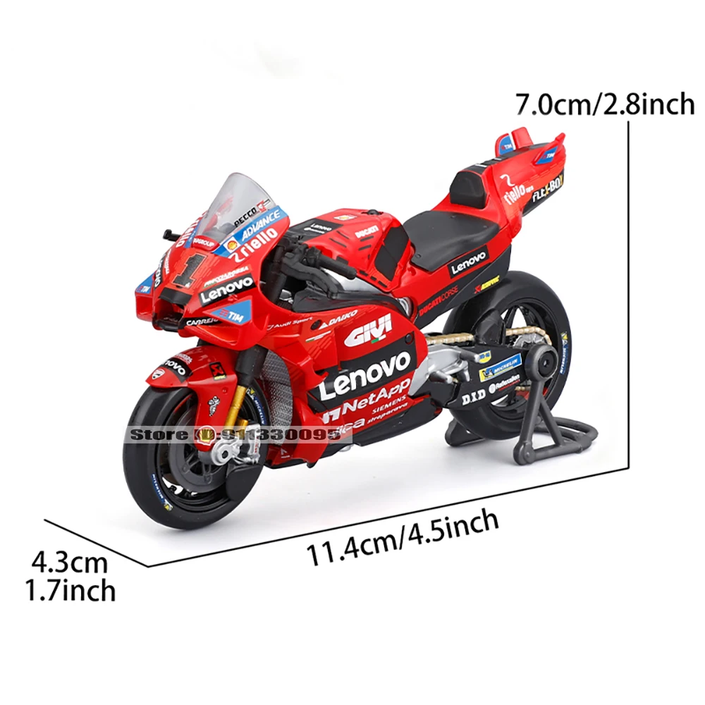 Maisto Ducati Lenovo Team 2023 Modelo Escala 1:18 – Bagnaia #1, Fundición A Presión Con Licencia Oficial