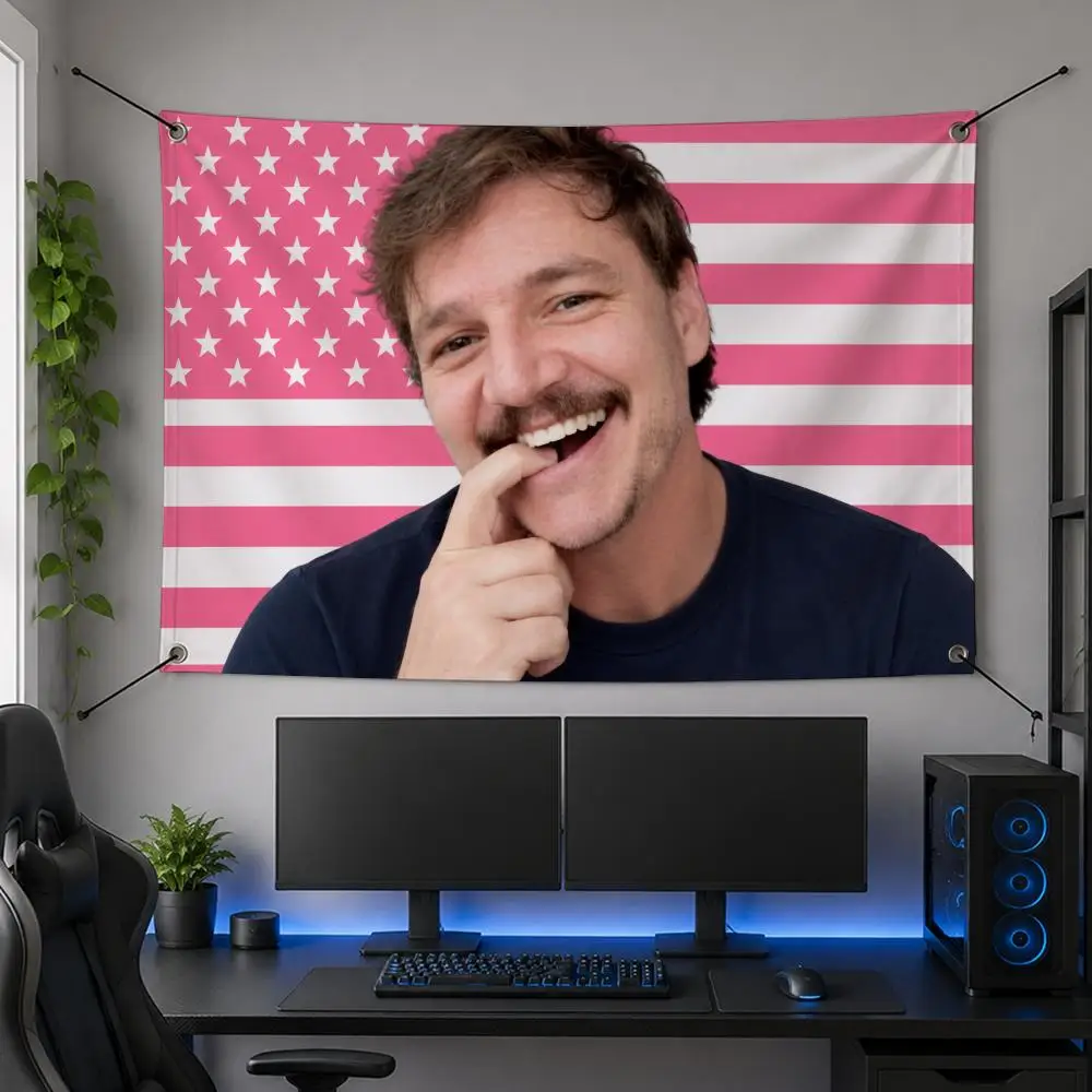 Actor Popular P-Pedro Pascal Flags Flag Banner for Bedroom Dorm Party Home Living Room Game Room Gift