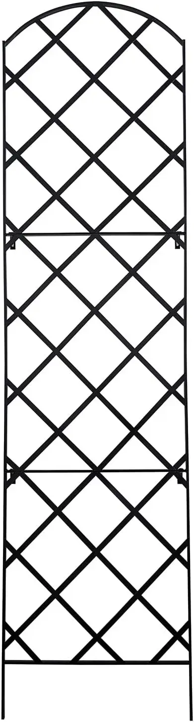 Giant Arched Metal Wall Garden Trellis Tall Outdoor Lattice Rack Grid Panel Support Frame For Backyard Privacy Climbing Plants Flowers Vines Ivy Black