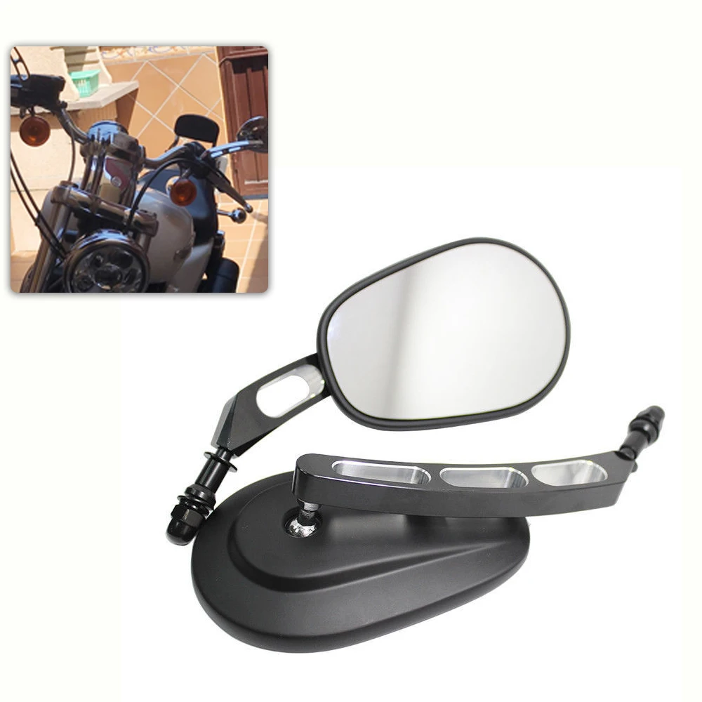 1 Paar 10mm Motorrads piegel schwarzer Seiten rückspiegel Aluminium legierung Moto Motorrads piegel für Universal Harley Davidson
