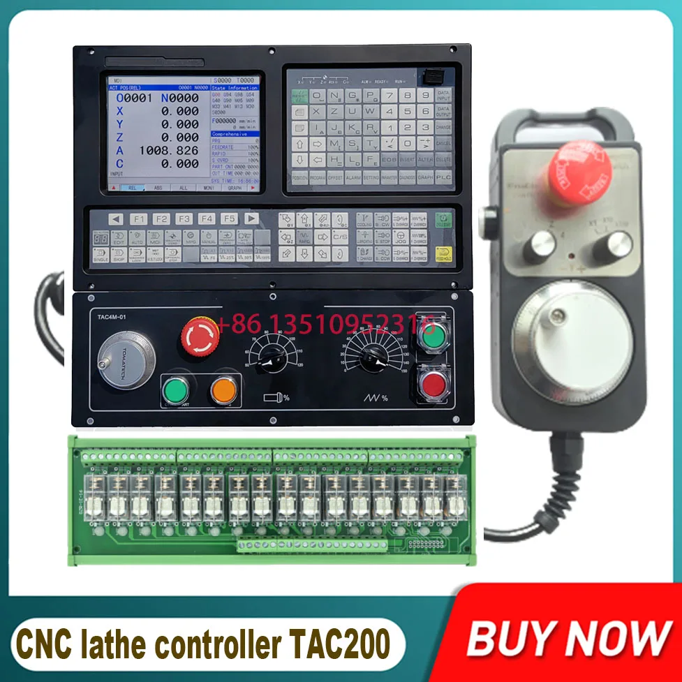 

New CNC lathe controller kit TAC200 2-axis/3-axis/4-axis 8-inch large screen rigid tapping lathe control system