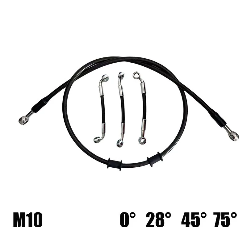 

Motorcycle Hydraulic Brake oil Hose Pipe Reinforced Scooter Racing Stainless Steel Braided Brake Clutch Pipe M10 0° 28° 45°75°