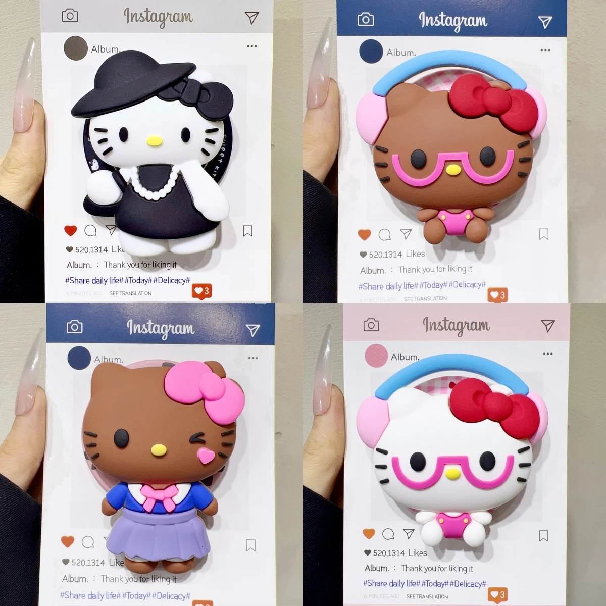 

Cute Cartoon Sanrio Hello Kitty Magnetic Holder Grip Tok Griptok Phone Stand Holder Support For iPhone Samsung Magsafe Smart Tok