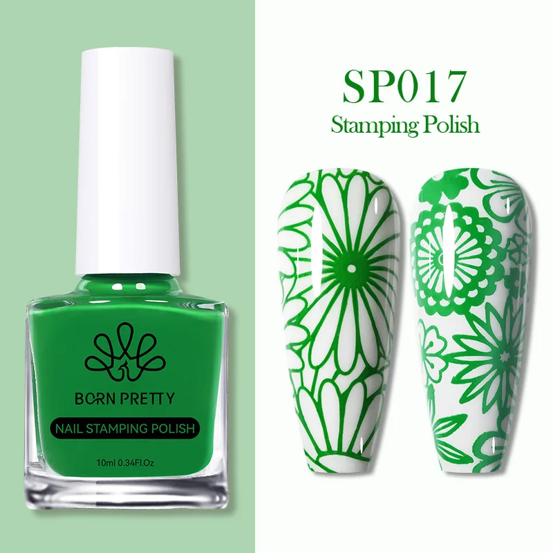 BORN PRETTY 10 ml 25 Farben Nagellack Nail Art Lack mit abziehbarem Nagellatex Schwarz Weiß Bunter Stempellack