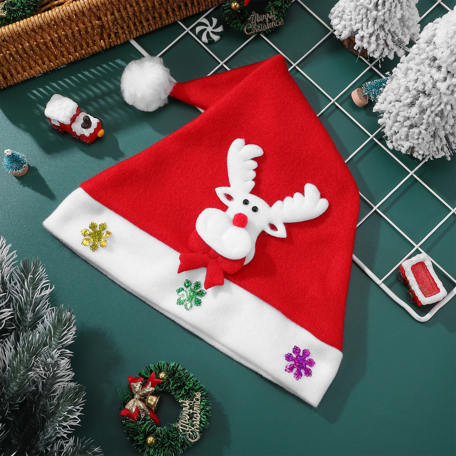 

Kids Christmas Santa Hat Light Up Party Hat Warm Winter Festive Toddler Boys Girls Xmas Festival Christmas Hats for Toddlers