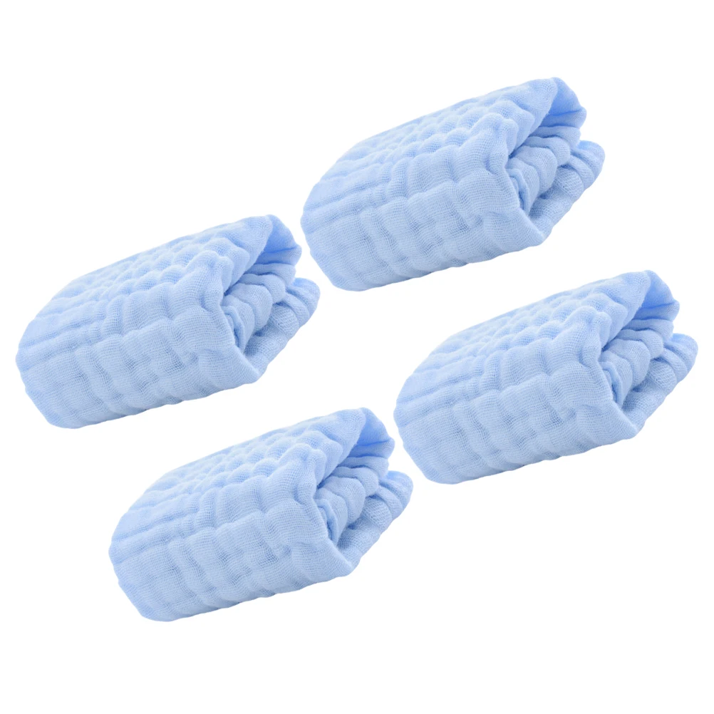 

4pcs Pure Towels Soft Baby Washcloths Newborn Burp Cloths Muslin Saliva Hand Towels Reusable Fast Drying White
