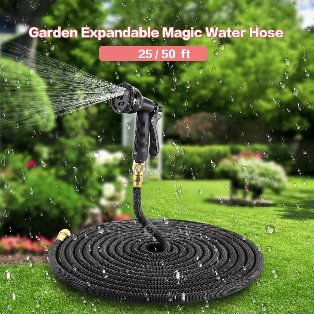 Tubo da giardino espandibile leggero rapido e flessibile con connettore a 8 ugelli in metallo-soluzione senza inchiostro per il tuo giardino Waterin