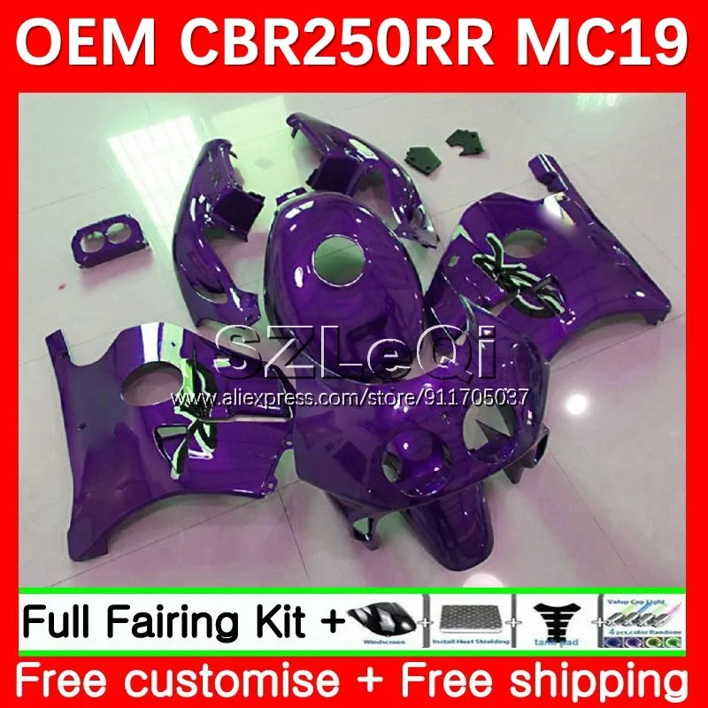 Injection Body For HONDA CBR250RR MC19 CBR250 26No.207 Dark Purple CBR 250 RR CC 250RR 88 89 CBR 250CC 1988 1989 + Decal Fairing