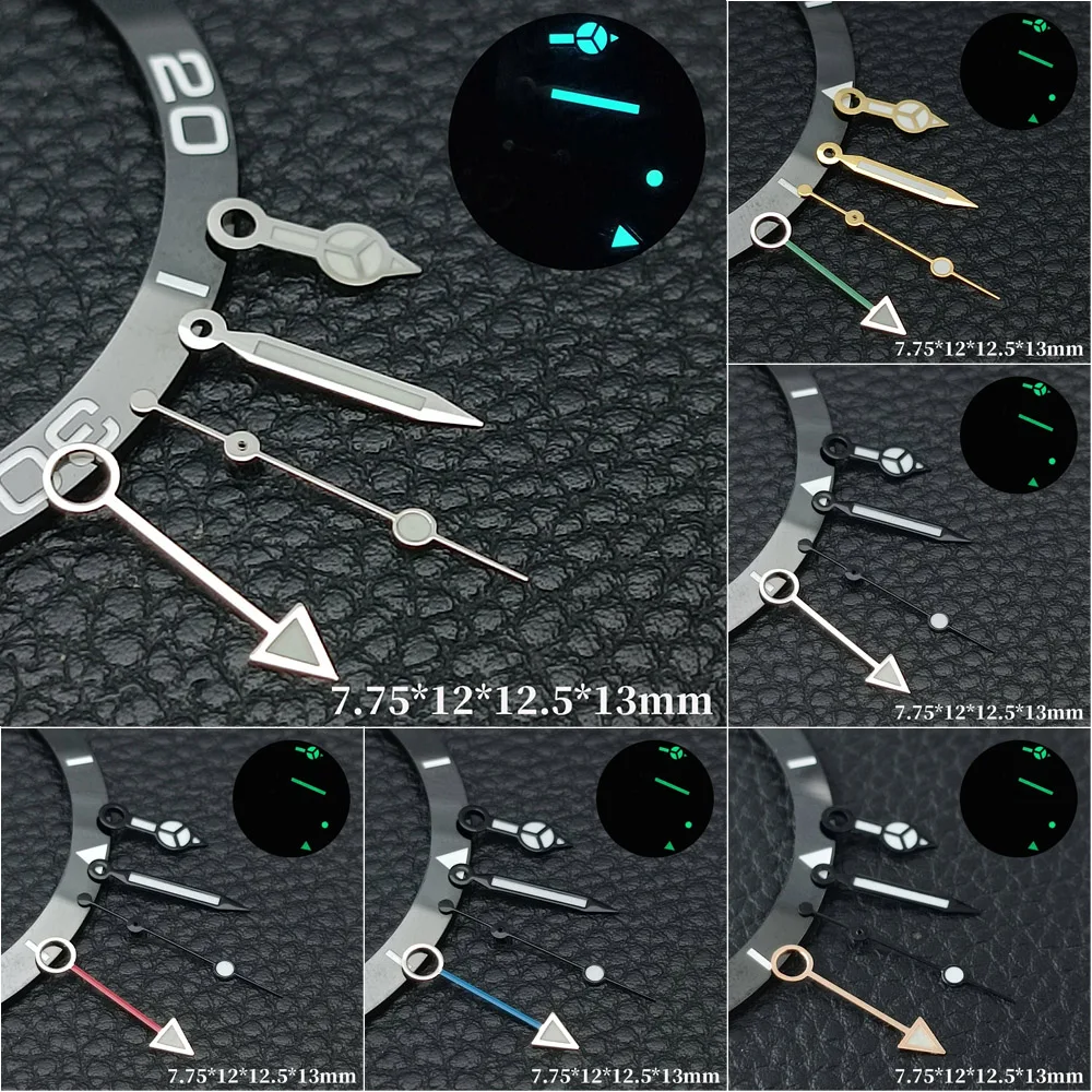 For NH34 GMT Hands Watch Hands BGW9 Blue Luminous Suitable Four pointersFor NH34 Automatic Movement Watches Pointer Accessories