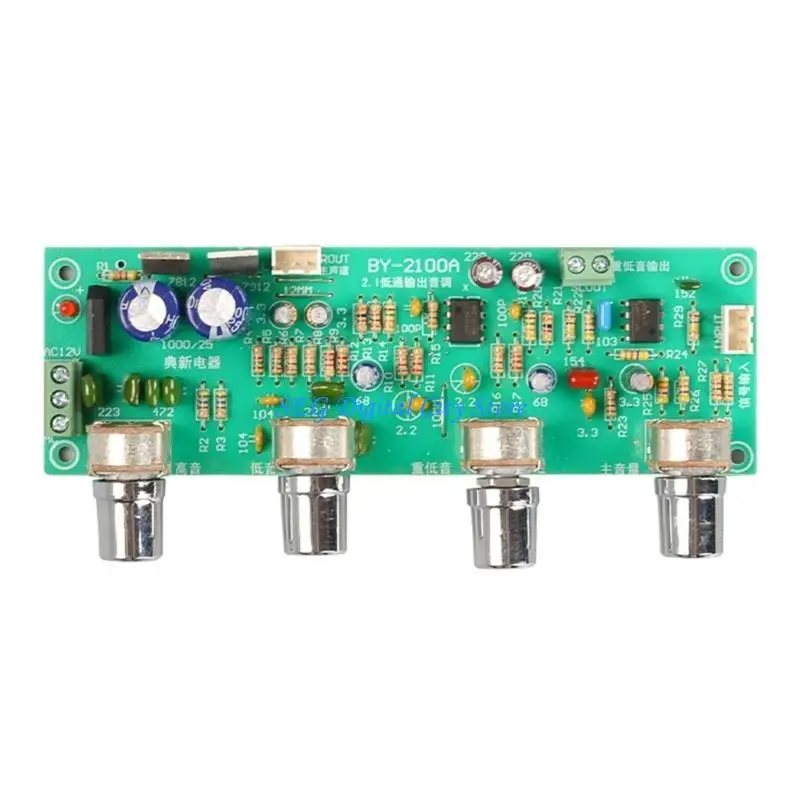 

U75B BY-2100 2.1 Channel Mixing Board Tuning Board with Volumes/High Bass/Bass/THigh Adjustment Button for DIY Home Theater