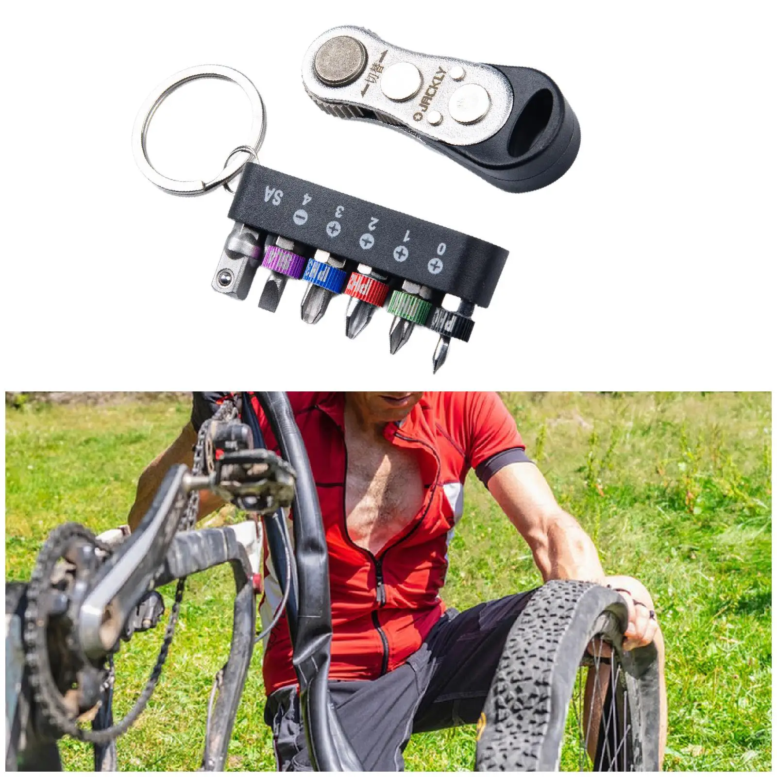 7 Pieces Ratchet Wrench Set Premium Ratchet Screwdriver for Bicycle Tight Space Home Improvement Ski Boots Furniture Assembling