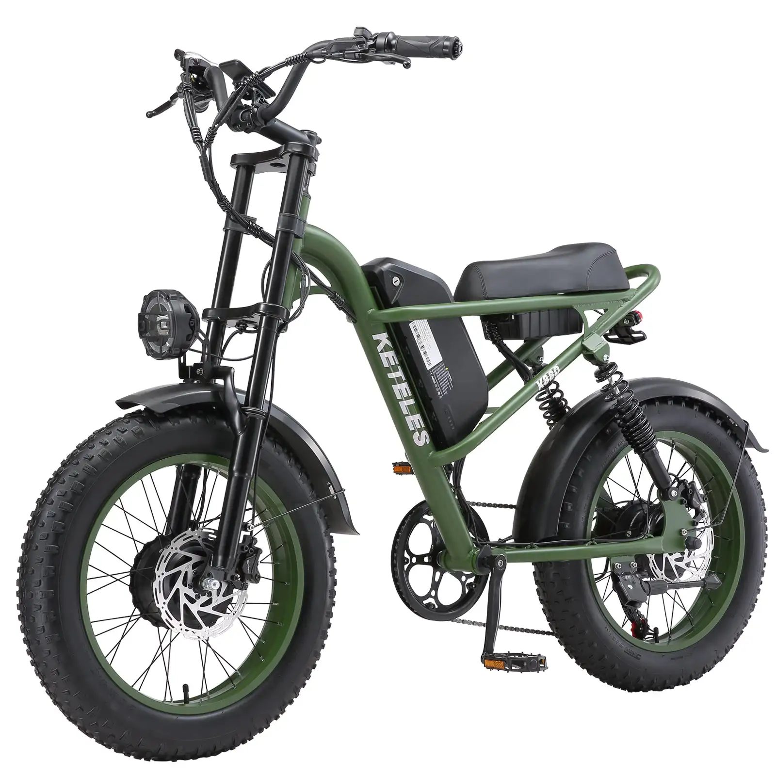 Keteles K880 20'' Electric motorcycle, 1000W/2000W motor, 48V 17.5AH/23AH battery, 20*4.0 tires, hydraulic Disc brakes.