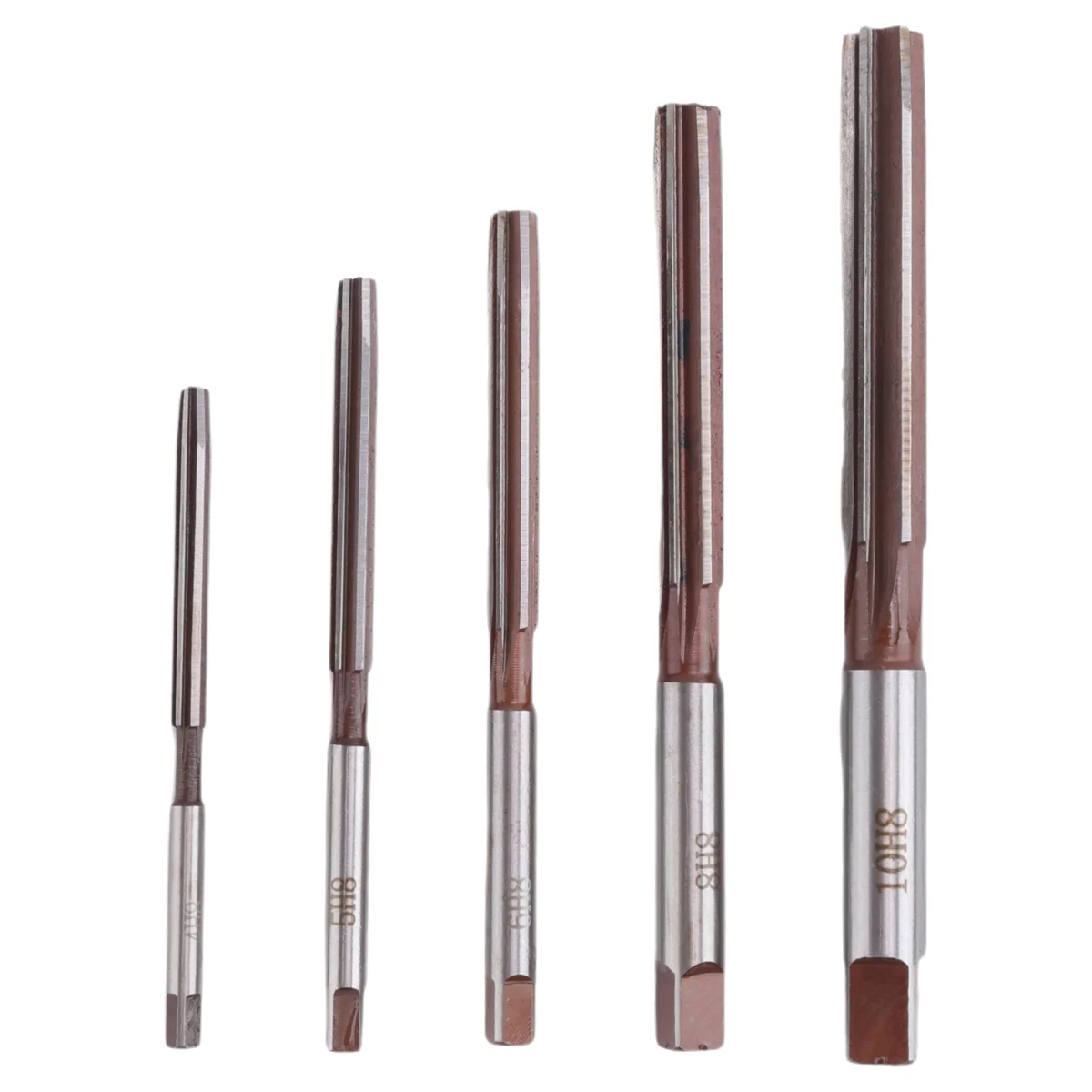 SLQZT Set di alesatori manuali per flauti da 5 pezzi Set di alesatori manuali con codolo cilindrico H8 da 4 mm/5 mm/6 mm/8 mm/10 mm