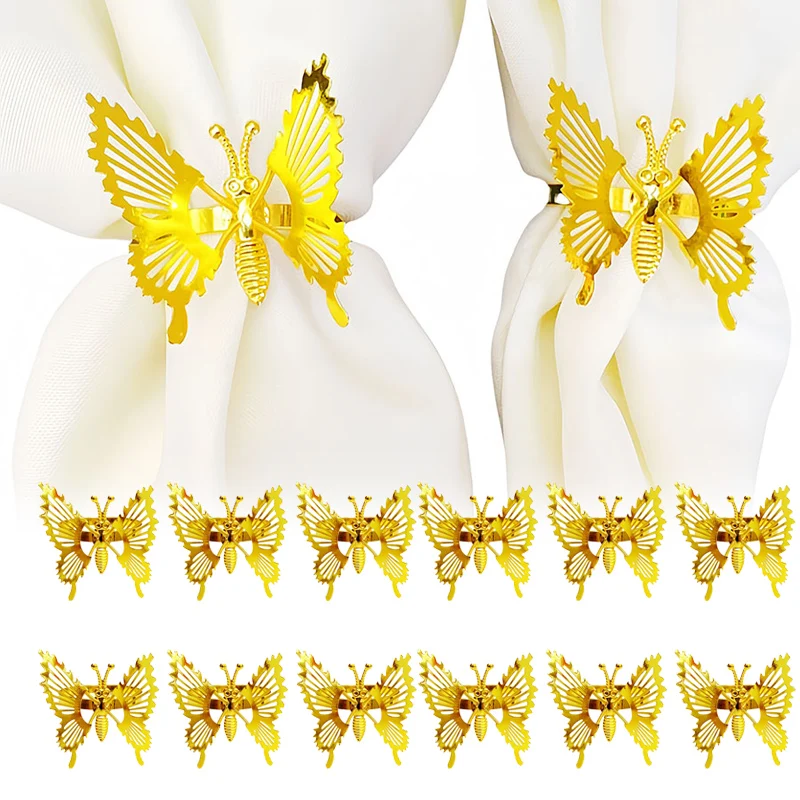 Butterfly Napkin Rings for Weddings Hotel Events Decorative Napkin Holders Ideal for Party Banquet Celebration Table Settings