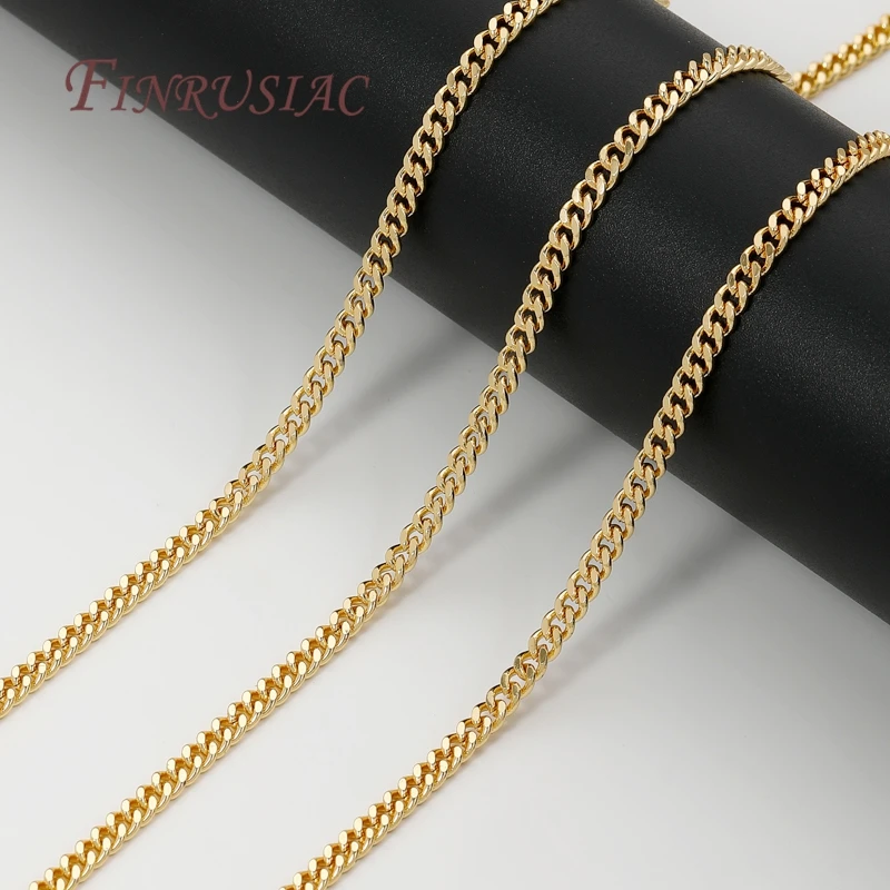Multiple Styles 1 Meter 18K Gold Plated Brass Necklaces&Bracelets Chains Quality DIY Jewelry Accessories Chain For Needlework