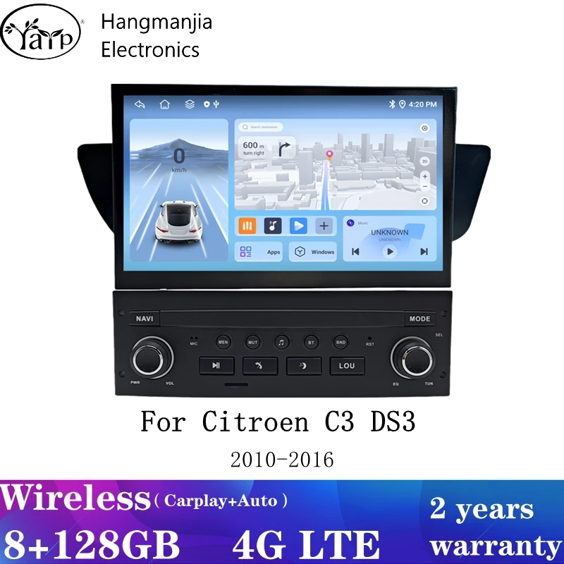 hangmanjia Android Auto Car Radio Multimedia For Citroen C3 DS3 2010-2016 GPS Navigation CarPlay Intelligent Systems Autoradio