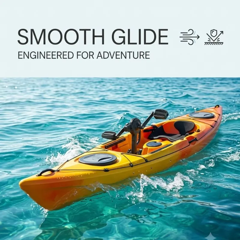 Waterproof Rustproof Black Ergonomic Kayak Canoe Foot Pedal Drive Propeller Propulsion Mechanism System