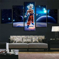 Manga 5 Panels Dragon Ball Goku Super Saiyan Wall Anime Poster Comic Canvas Painting Picture Home Living Room Gift Mural Cudros