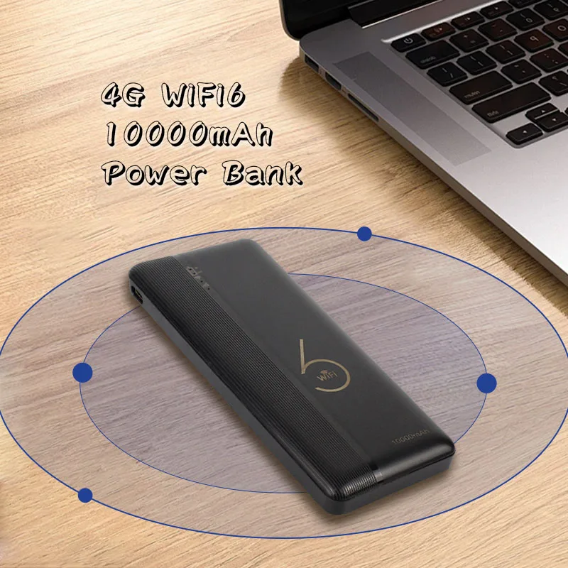 Roteador 4g ao ar livre wifi 6 mifis 4g lte bolso móvel wifi hotspot 10000mah power bank fdd/tdd 4g cartão sim suporte sistema openwrt