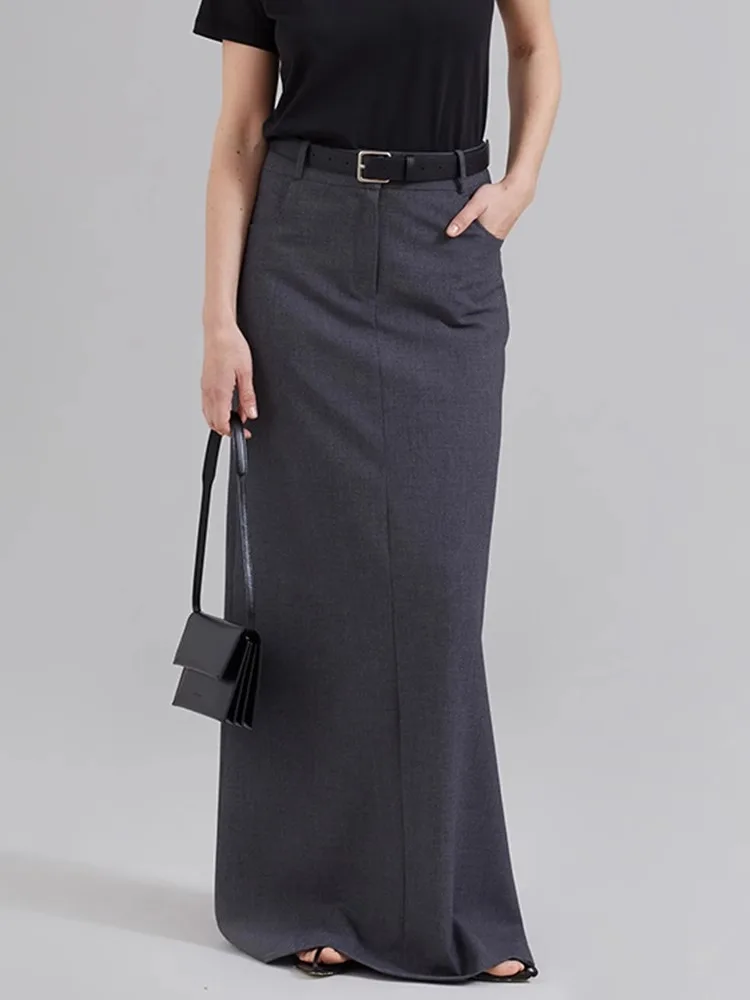 

High Waist ey Knee-Length Bodycon Skirt Slimming Floor-Length f Skirt Commute Sle Pure Color Other Material 00%