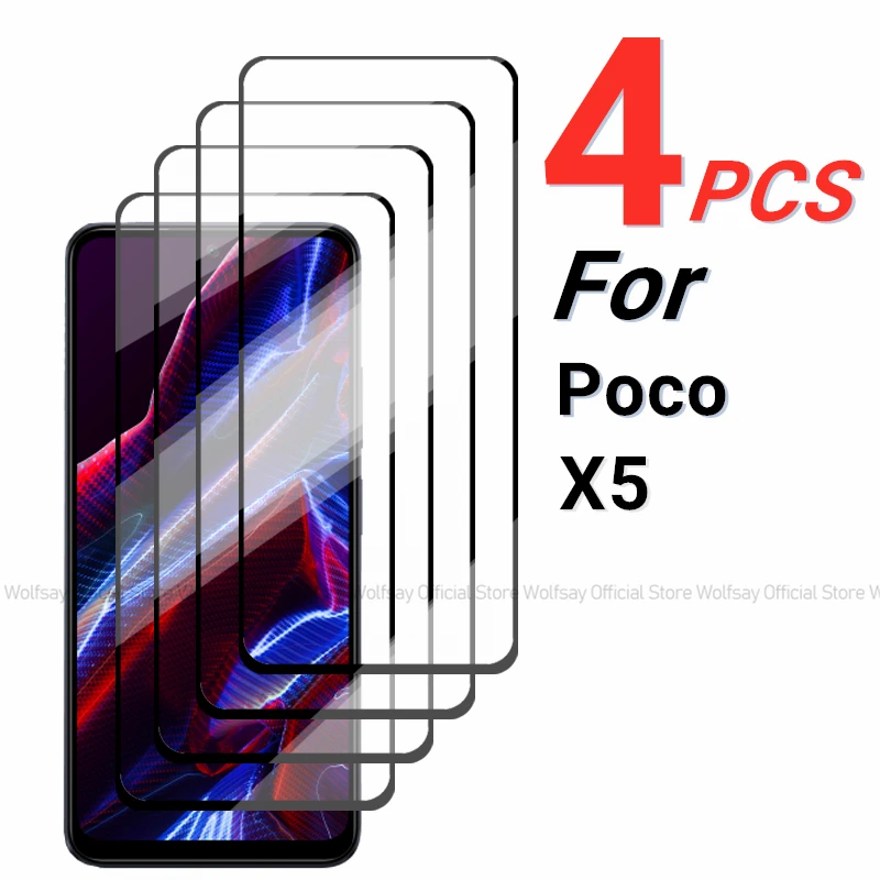 

Закаленное стекло для Xiaomi Poco X5, 2/4 шт., защита экрана Xiaomi Poco X5, полная наклейка, пленка для экрана телефона Xiaomi Poco X5