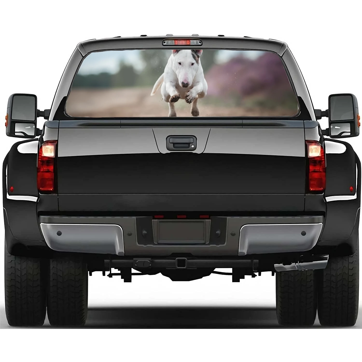 Miniature Bull Terrier Car Window Sticker Vinyl Translucent Display For Truck Car Wrap Vehicle Decal Sticker