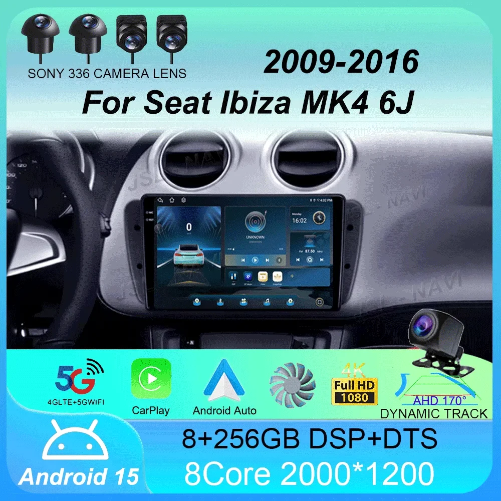 

Car Radio Android 15 Carplay For Seat Ibiza MK4 6J SportCoupe Ecomotive Cupra 2009 -2016 Navigation GPS Multimedia Player stereo