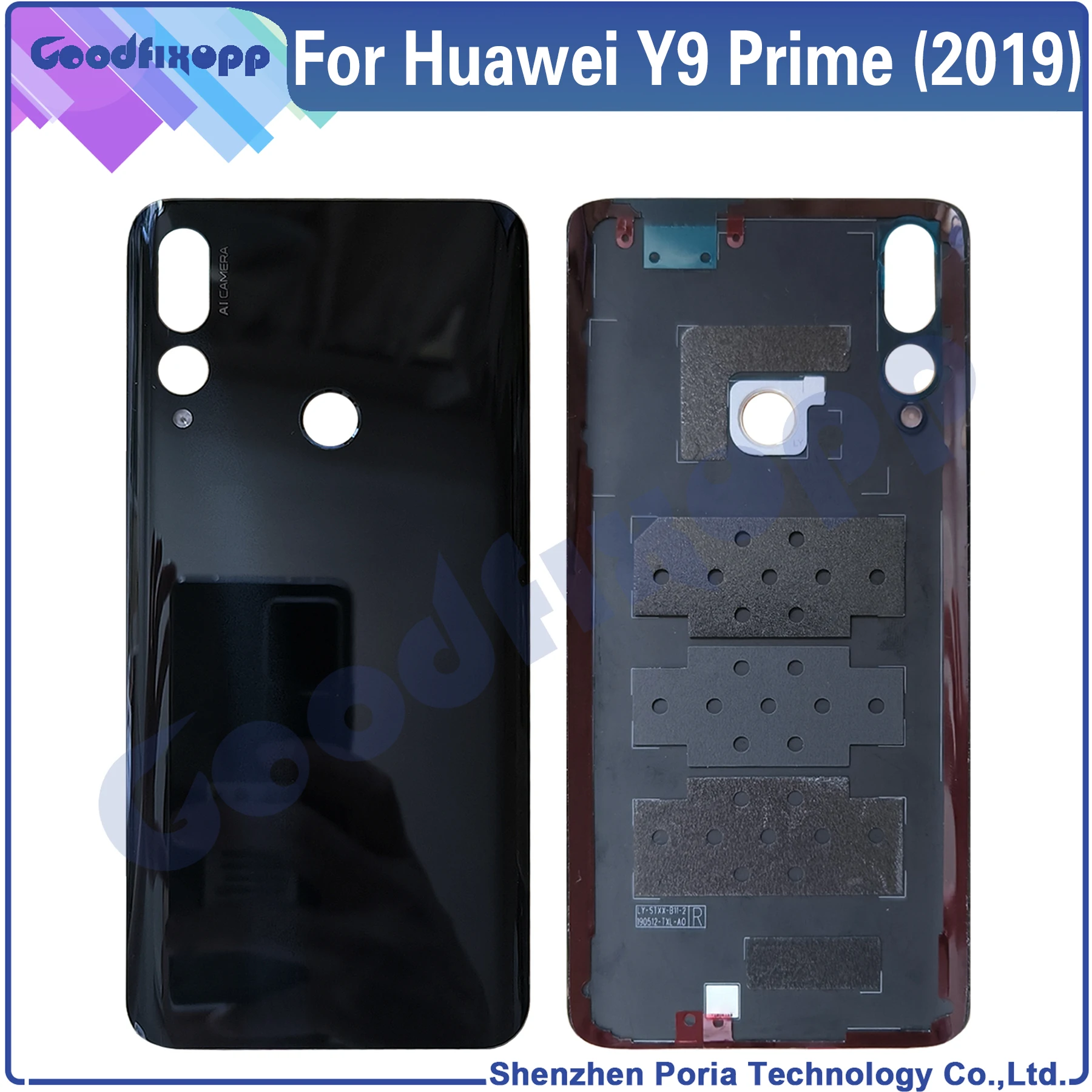 For Huawei Y9 Prime (2019) STK-L21 STK-L22 STK-LX3 Back Battery Cover Door Housing Case Rear Cover Replacement