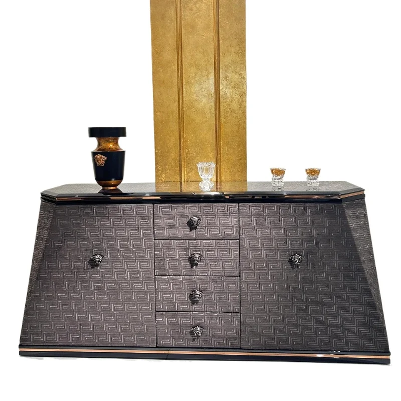 

Итальянский легкий роскошный буфет, вилла, особняк, модель дома, ресторан, кожаный жесткий шкаф для украшения сумки