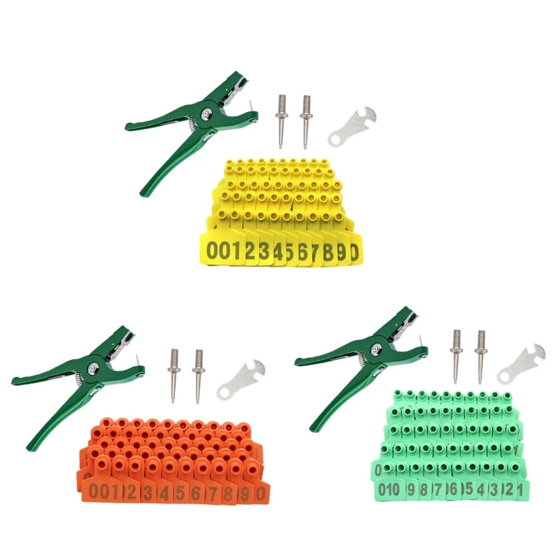 Eartags alicates clipe para gado gado vaca identificação eartags conjunto ferramentas