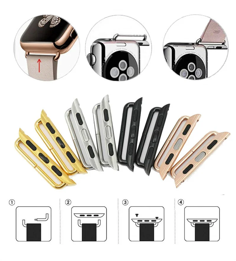 Conector de correa de reloj, adaptador de correa de Metal reemplazable para Apple Watch Series 9, 8, Ultra 7, SE, 6, 5, 49, 45, 41mm, 44mm,