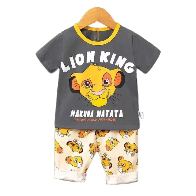 kids Short Sleeve 2 Piece Suits Summer Costume Boys And Girls Leisure Cotton Tshirt Shorts Children's Clothing